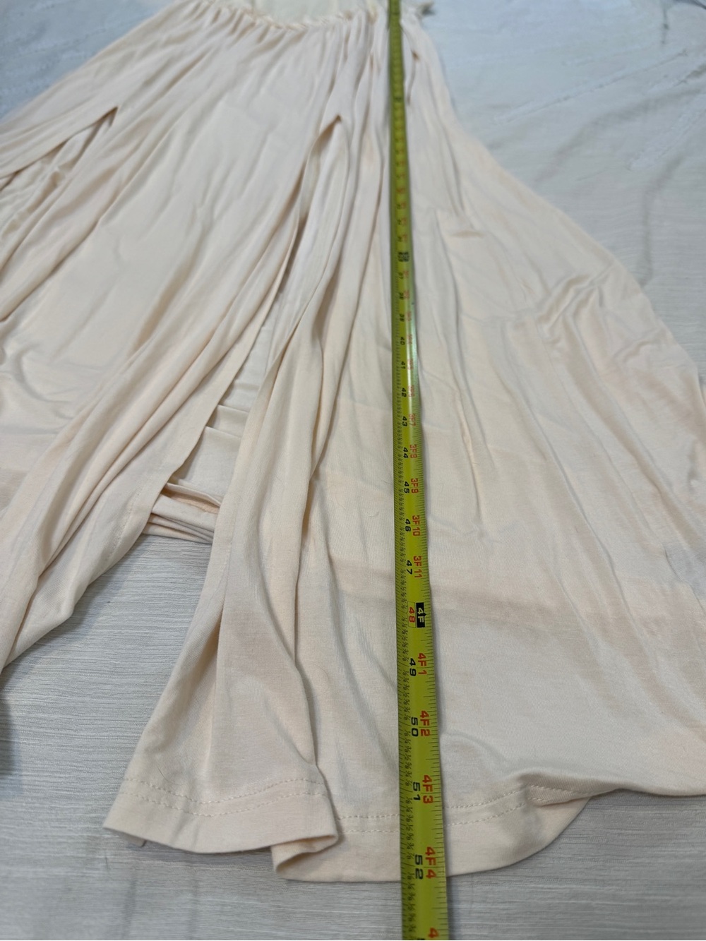 POL Frill Slit Square Neck Cami Maxi Dress Cream Butter Yellow Western Boho - Picture 8 of 9